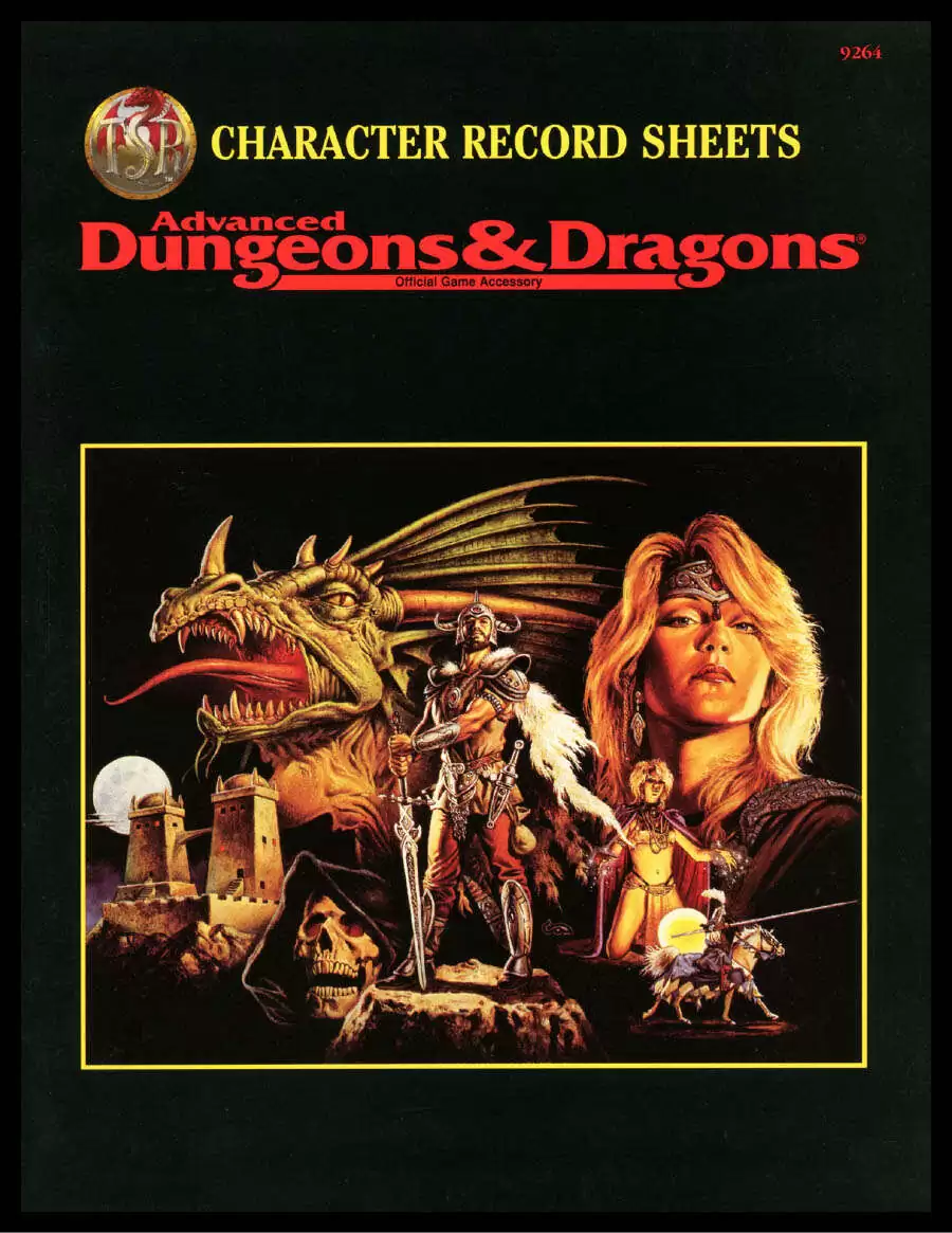 2nd Edition AD&D Character Record Sheets Wizards of the Coast
