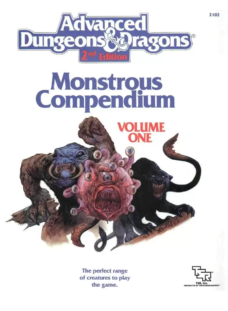 MC1 Monstrous Compendium Volume One (2e) - Wizards of the Coast