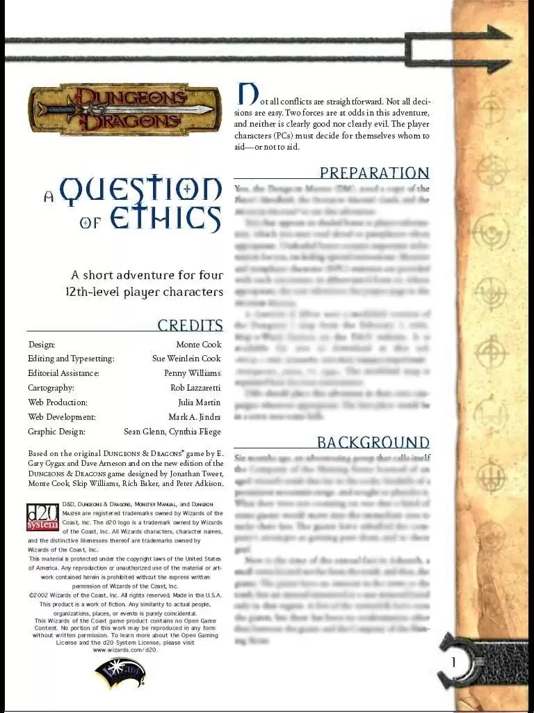 Rpg Questions A Question of Ethics (3.0) - Wizards of the Coast | Dungeons & Dragons ...