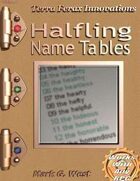 Halfling Name Tables
