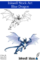 Inkwell Stock Art: Dragon, Blue