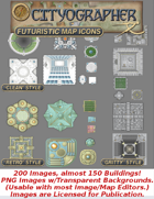 Cityographer Futuristic City Map Icons (Any Editor)