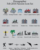 Hexographer February 2016 Monthly World Map Icons (Any Editor)