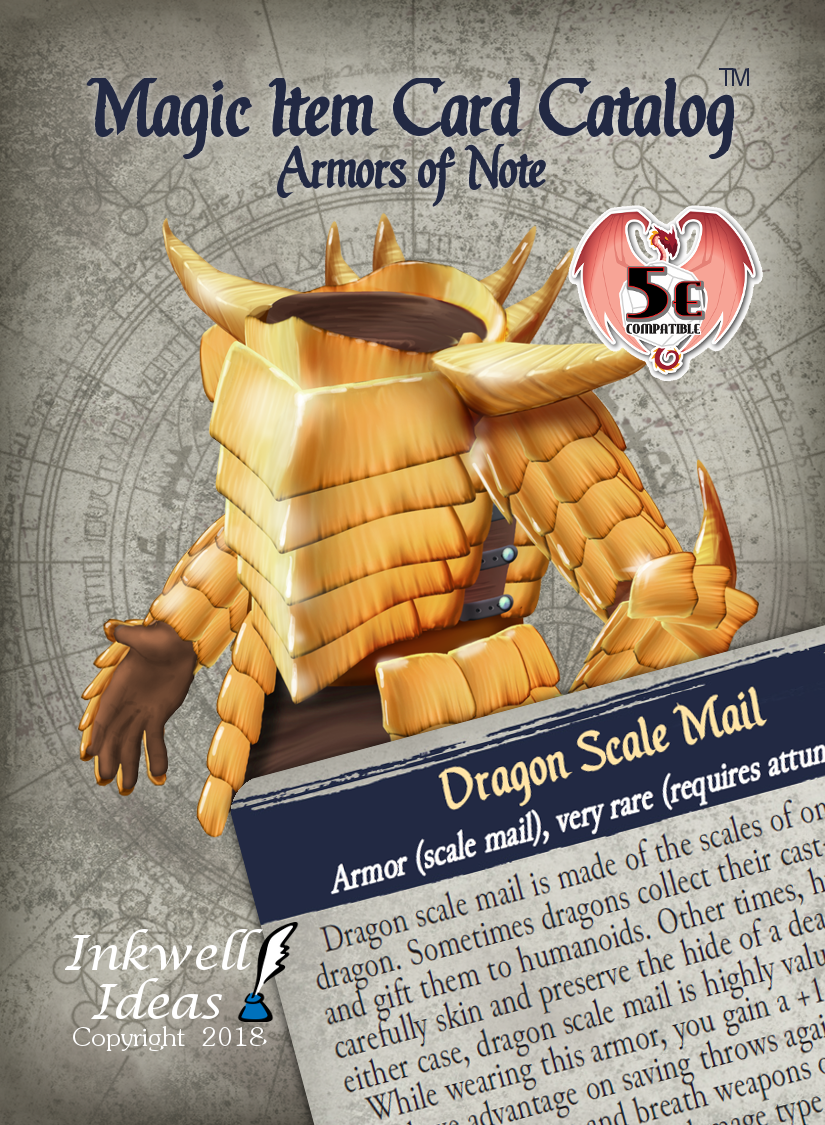Magic Item Card Catalog Armors of Note Inkwell Ideas Magic Item