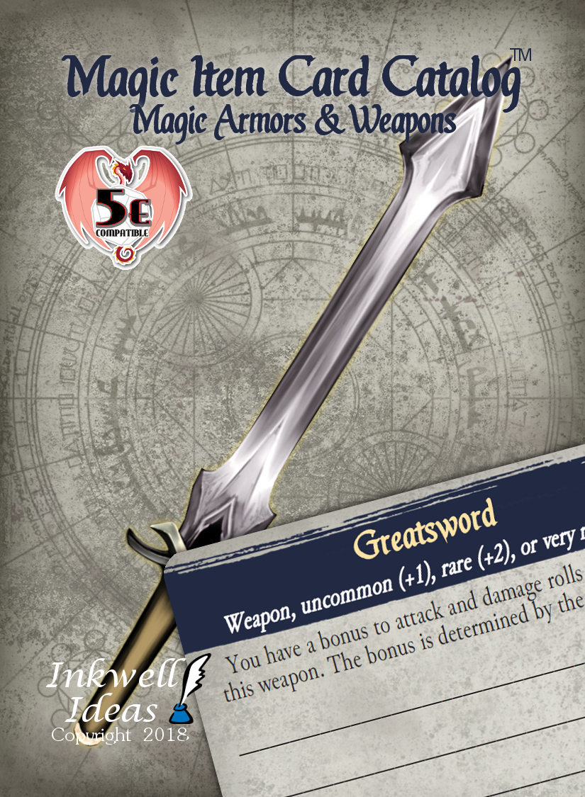 Magic Item Card Catalog Magic Armors & Weapons Inkwell Ideas Magic