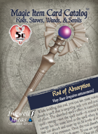 Magic Item Card Catalog: Rods, Staves, Wands, & Scrolls