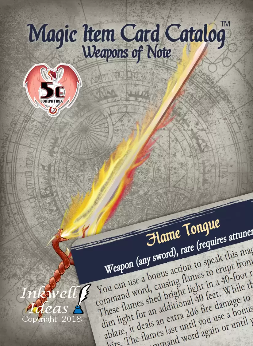 Magic Item Card Catalog Weapons of Note Inkwell Ideas Magic Item