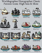 Hex/Worldographer Classic Style High Seas World Map Icons