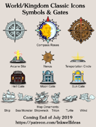 Hex/Worldographer Classic Style Symbols & Gates World Map Icons