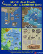 Worldographer Coasts Battlemat, Settlement, and World/Kingdom Map Icons