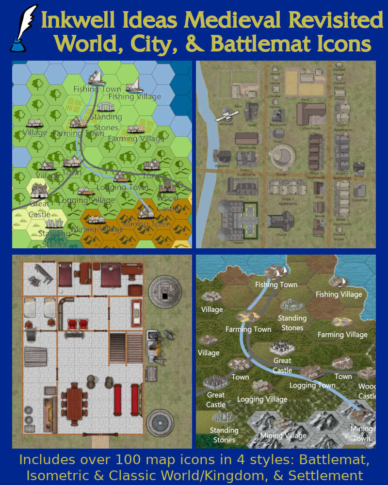 Worldographer Medieval Revisited Battlemat, Settlement, and World ...