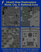 Worldographer Shadowplane Battlemat, Settlement, and World/Kingdom Map Icons