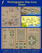 Worldographer Desert Battlemat, Settlement, and World/Kingdom Map Icons