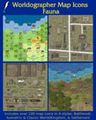 Worldographer Fauna Battlemat, Settlement, and World/Kingdom Map Icons