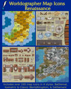 Worldographer Renaissance Battlemat, Settlement, and World/Kingdom Map Icons