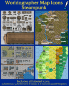 Worldographer Steampunk Classic & Isometric World/Kingdom, Settlement, & Battlemat Map Icons