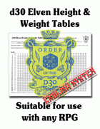 d30 Elven Height & Weight Table (English)