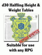 d30 Halfling Height & Weight Table (Metric)