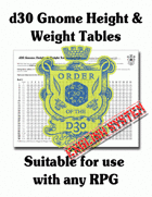 d30 Gnome Height & Weight Table (English)