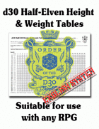 d30 Half-Elf Height & Weight Table (English)