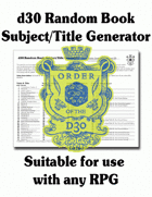 d30 Random Book Subject/Title Generator