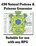 d30 Natural Potions and Poisons Generator