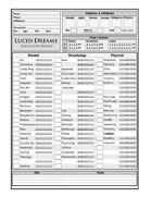 Character Sheet for the Lucid Dreams Role-playing Engine