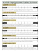 Role Playing Game Rating Sheet