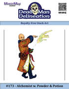 173 - Alchemist w. Powder & Potion (color, 1/4 page)