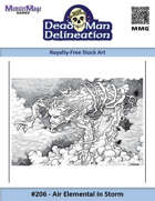 206 - Air Elemental in Storm (b&w, 1/2 page)
