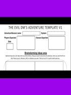 The Evil Dungeon Master's Adventure Template