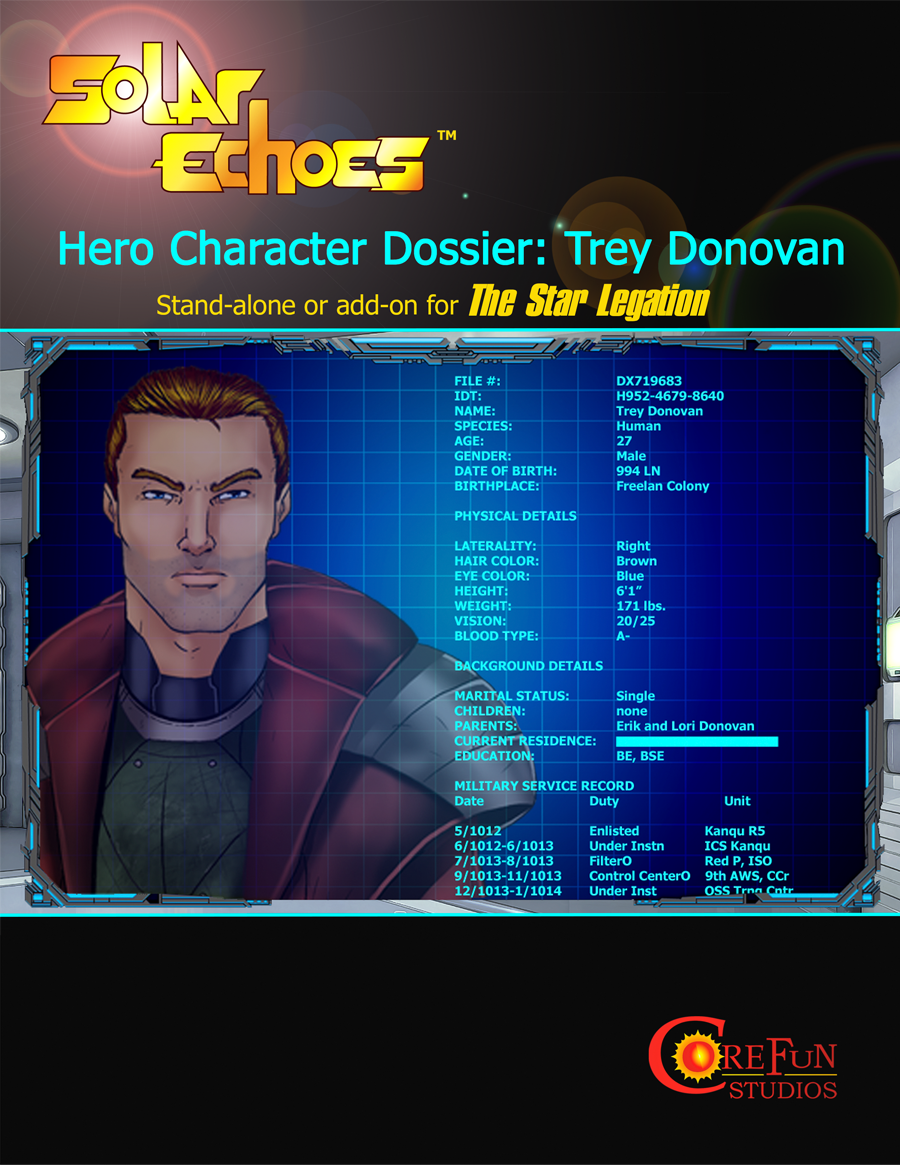 FREE Hero Character Dossier: Trey Donovan - Corefun Studios, LLC ...