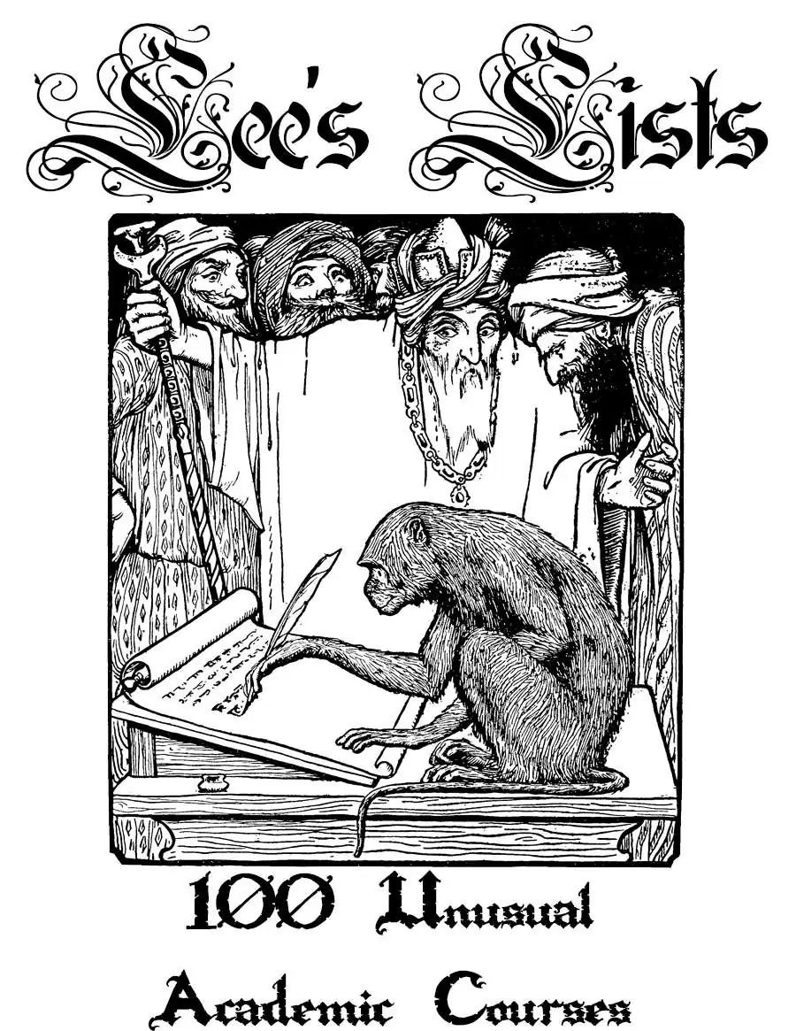 100 Unusual Academic Courses - Lee's Lists | Lee's Lists | DriveThruRPG