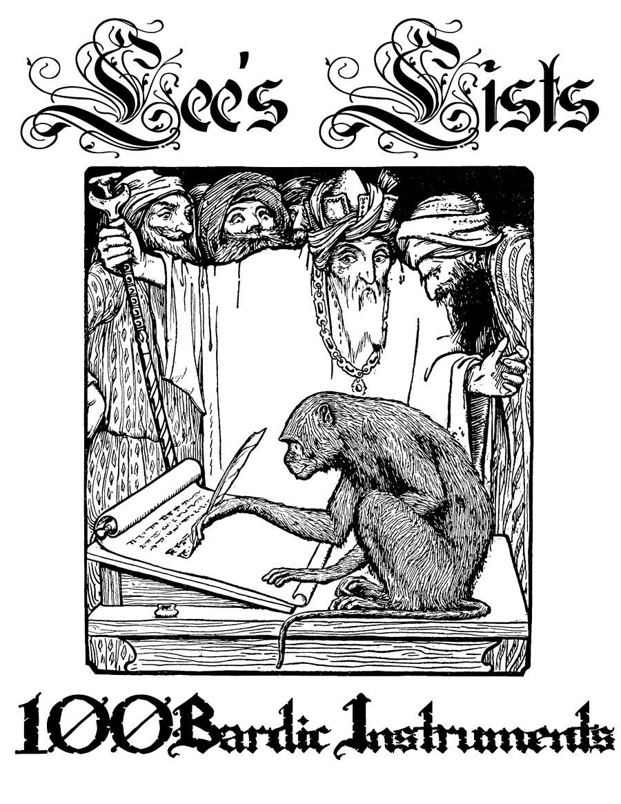 100 Bardic Instruments - Lee's Lists | Lee's Lists | DriveThruRPG