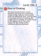 Dust Of Choking - Custom Card