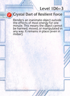 Crystal Dart Of Resilient Force - Custom Card