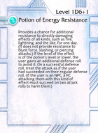 Potion Of Energy Resistance - Custom Card