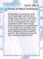 Potion Of Metal Telekinesis - Custom Card