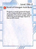 Scroll Of Enlarged Acid Burst - Custom Card