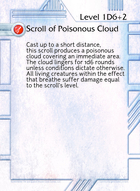 Scroll Of Poisonous Cloud - Custom Card