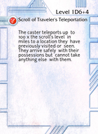 Scroll Of Traveler's Teleportation - Custom Card