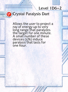 Crystal Paralysis Dart - Custom Card