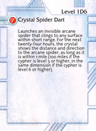 Crystal Spider Dart - Custom Card