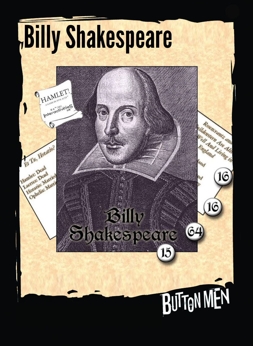 Shakespeare Library Card Billy Shakespeare - Custom Card - Greater Than Games, LLC | DriveThruRPG
