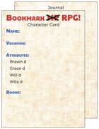 Bookmark No HP RPG Character Card