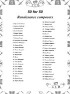 50 for 50 Renaissance Composers