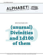 Alphabet Soup, GM Advice Document, 100 Divinities