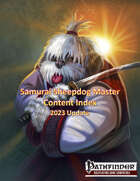 Samurai Sheepdog Master Content Index 2023 Edition