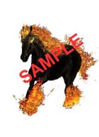 Image- Stock Art- Stock Illustration- Nightmare- fire flame ember horse