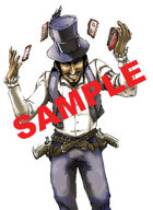 Image- Stock Art- Stock Illustration- Armed cowboy playing cards